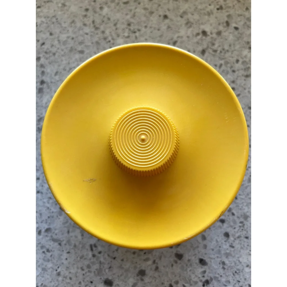 Vintage 1958 Mrs Lelands Golden Butter Bits Tin Home Sweet Home Yellow Lid 1lb